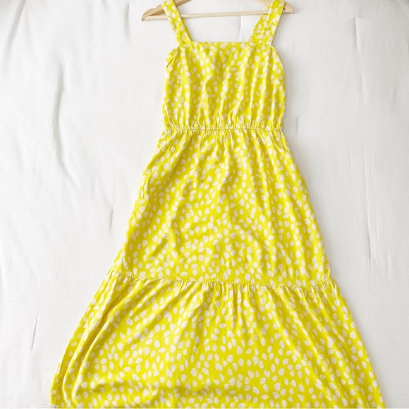 NWOT Pink Petal Print Yellow Midi Sundress with Pockets - Picture 9 of 15